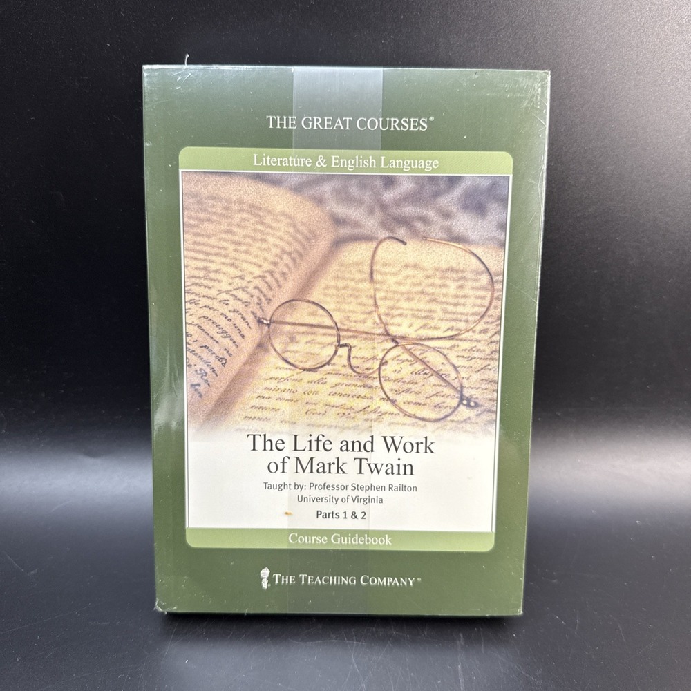 Great Courses: The Life and Work of Mark Twain Parts 1 & 2 Guidebook/ DVDs NEW